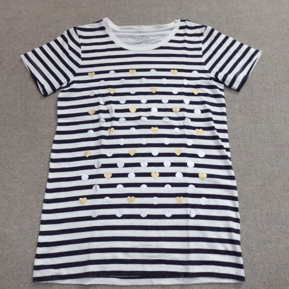 J.Crew Womens Shirt XS Blue White Crewneck Breton Stripe - Picture 1 of 6